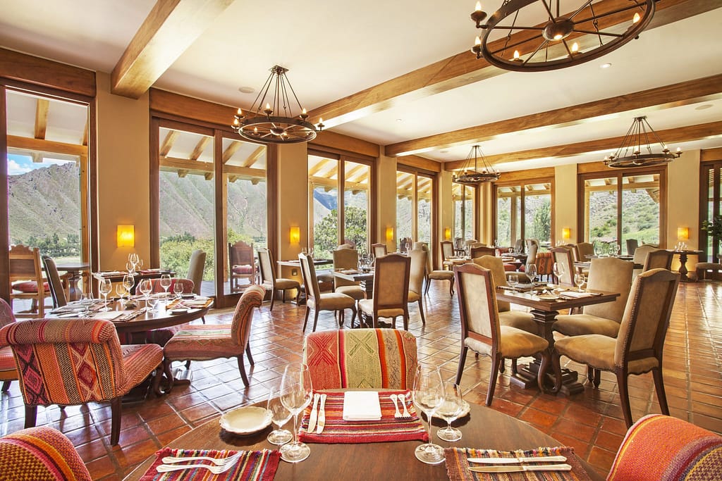 Luxury hotels in Sacred Valley - Restaurant at Inkaterra Hacienda Urubamba.